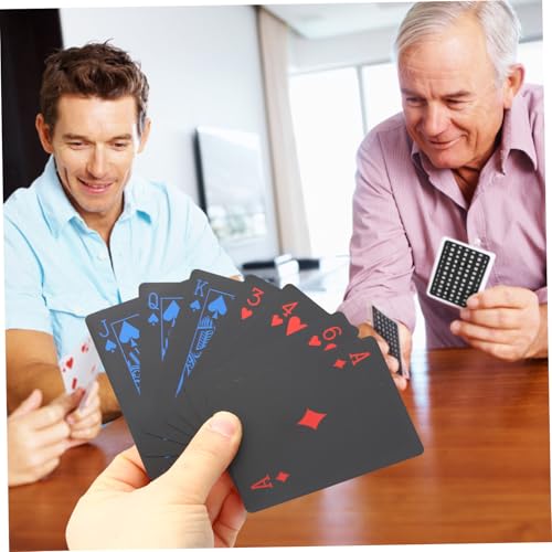 Kisangel Pokerkarten Aus Schwarzem PVC 2 Stück Kompakte Spielkarten Für 2-Spieler Spiele Party Und Familienwettbewerb – Bild 8