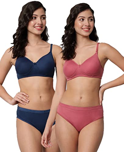 Image of Women Sexy Cotton 2 Piece Bra and Panties Lingerie Set for Honeymoon | Anniversary | Everyday Bra Panty Combo