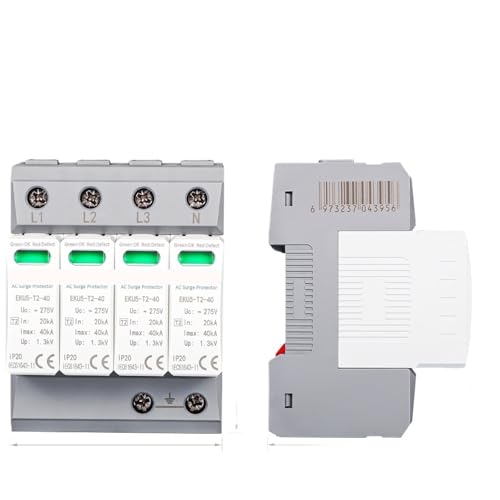 Pararrayos para hogar y protector sobretensiones CA 2P 275V 20KA a 40KA 4