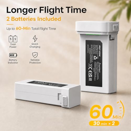 Image of Holy Stone Drones with Camera for Adults 4K, 48MP 8K Photos, 4K /30FPS Video, 3-Axis Gimbal, GPS Auto Return, 10KM 5.8GHz Transmission, 60-mins Fly Time, AI Quick Shots, Under 249g (Gray)