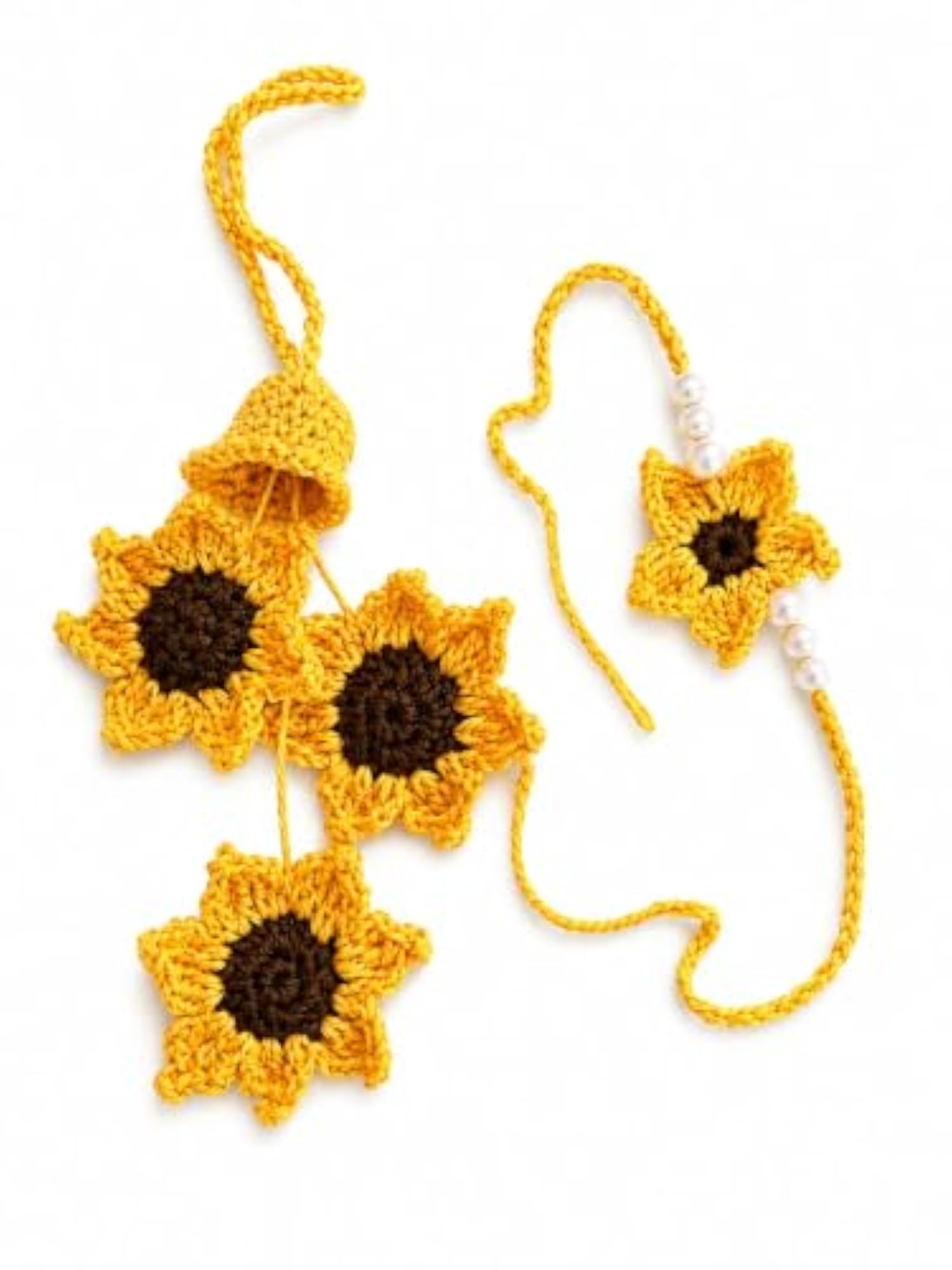 DiviCraft Studio Handmade Crochet Sunflower Rakhi Yellow