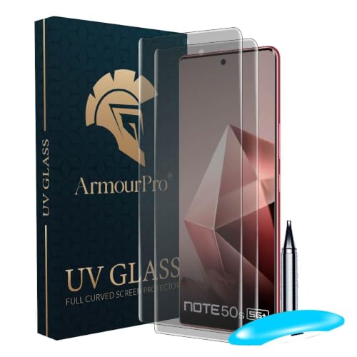 Image of ArmourPro 2 Pack Matte UV Tempered Glass for Infinix Note 50s and Infinix Note 40 Pro 5G, Premium Curved Screen Protector with Anti-Glare Finish, Edge-to-Edge Coverage, Fingerprint Friendly and Case Friendly