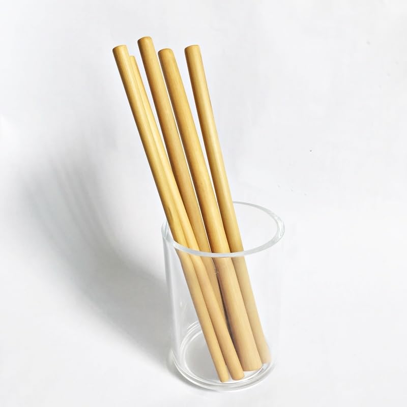 Original Reusable Bamboo Straws, Set of 15, Organic, Zero Waste & Plastic Free, Travel Straws for Home Or Travel