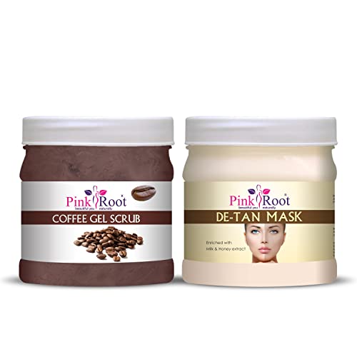 Image of Pink Root Coffee Gel Scrub 500gm with De-Tan Mask 500gm