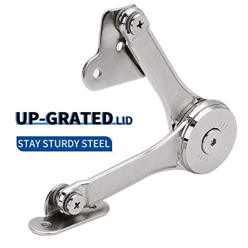 Heavy Duty Lid Support Hinges Soft Close Folding Lid Stay Hinge, Perfect for Cabinet Kitchen Wardrobe Toy Chamber, Max Support 50lb/2pcs