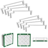 Updated 2 Sets Box Fan Filter Clips, Air Filter Holder Sealed No-Gap for 20 Inch Box Fan, Fits 20x20x1 Furnace Filter, Reusable Tool-Free Filter Kit, No Tape No Mess, White