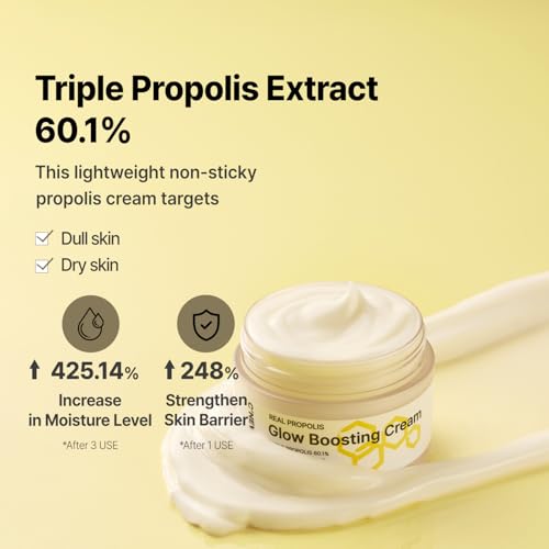 C'NEW LAB C’NEW LAB Real Propolis Glow Boosting Cream 50ml (1.69 fl. oz.) | Deep Nourishing Facial Cream for Radiant Skin | Propolis Extract, Panthenol, Allantoin, Sun Flower Seed, Korean Skin Care