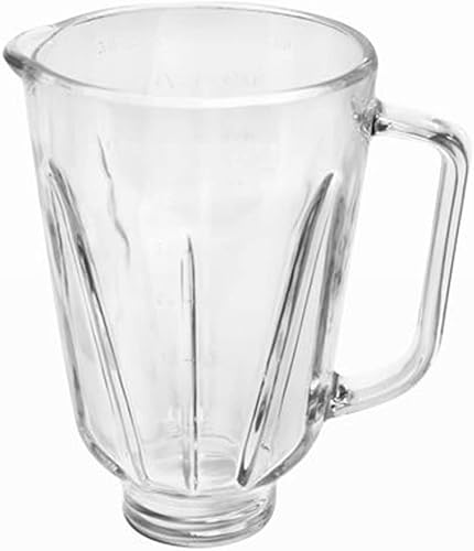 Miniatura 2 de Jarra redonda de vidrio de 5 tazas de 40 onzas o recipiente de repuesto para jarra de vidrio 3310-656 con tapa, compatible con Hamilton Beach