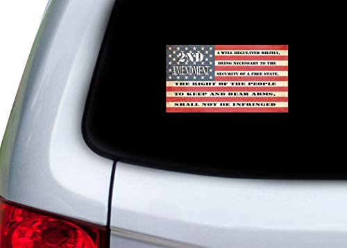 Usa Flag Pro Gun 2Nd Sticker Bumper Car Decal Gift Patriotic American Worn United States Second Amendment 3X5 Inch #TOP3