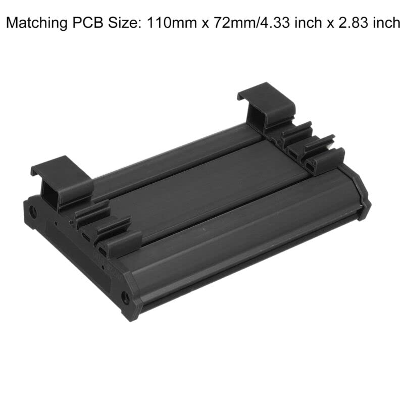 Tool parts DIN Rail Mount for Carrier for 110mm x 72mm PCB - Housing - Bracket - Black