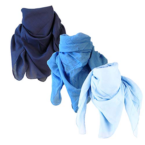 MB MÜLLER Extraordinary Gifts Multifunktionstuch Baumwolltuch Halstücher Tücher Atmungsaktiv und Weich Schal Sommer für Damen Herren Unisex (Blau Set) Cover