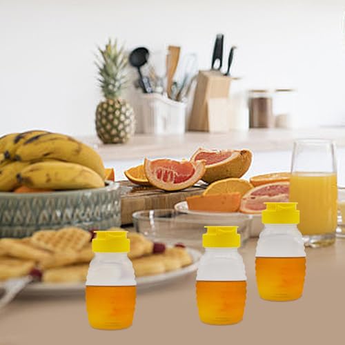 Tarros de miel recargables para evitar manchas, botes de plástico de 5 oz transparentes 6