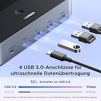 UGREEN HDMI 2.1 KVM Switch 2 PC 2 Monitore 8K60Hz 4K240Hz mit 4 HDMI Kabeln – Ansicht 4