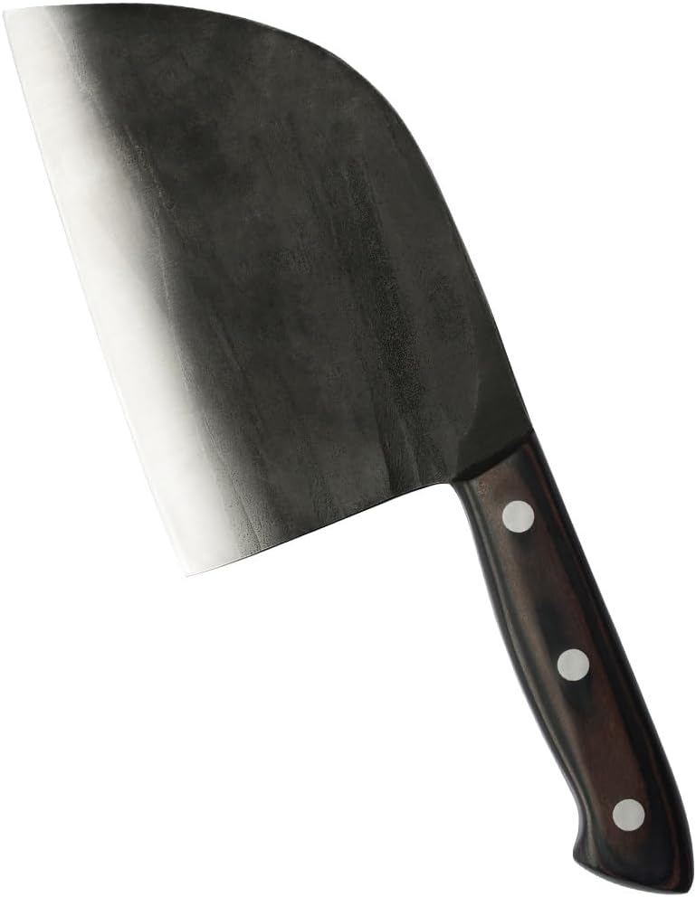 Meat Cleaver,Cleaver Knife Handmade Butcher Knife High Carbon Japanese Kitchen Poultry Bone Cutting Full Tang Wood Handle Serbian Handmade Knives