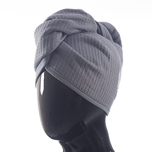 Selarus 100% Turkish Cotton Hair Towel Wrap For Women,Non Microfiber,Super Absorbent,Antifrizz,Plopping Hair Drying Waffle Bath Towels For Curly,Long&Thick Hairs,Turban Head Wrap,1Pack10X26Inc #TOP1