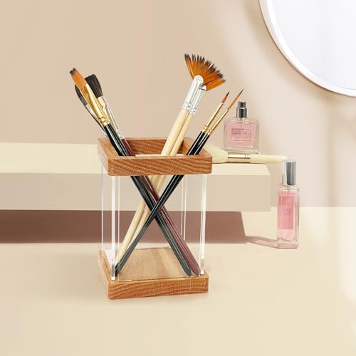PH PandaHall 4pcs Acrylic Pen Holder,1 Slot Clear Slant Back Pen