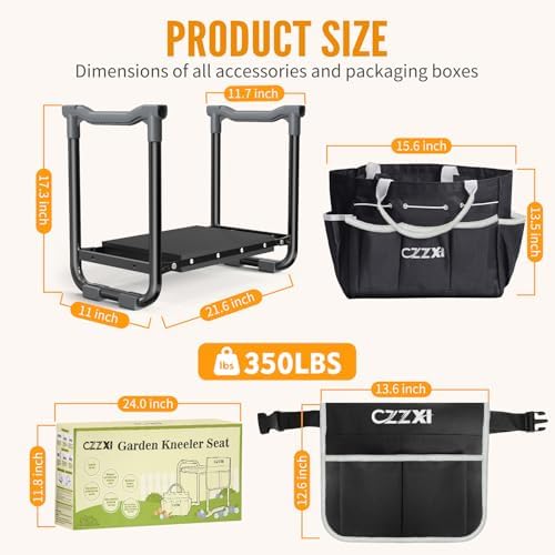 Garden Kneeler and Seat, Wider and Thicker Kneeling Pad Heavy Duty Gardening Stool with Gardening Tool Pouch and Bag, Garden Bench/Chair Gifts for Women, Seniors - Thumbnail 5