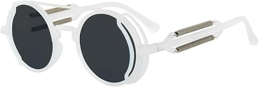 URSUNClassic Gothic Steampunk Sunglasses Unisex Retro Round PC Frame Shades
