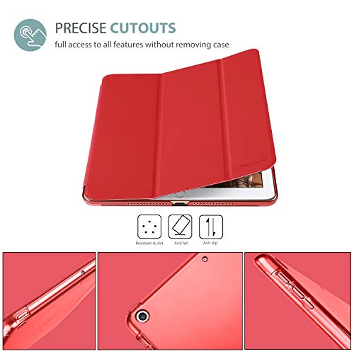 Image of ProCase Smart Case for iPad 9.7 Inch iPad 6th /5th Generation 2018 2017(Model: A1893 A1954 A1822 A1823), Ultra Slim Lightweight Stand Cover with Translucent Frosted Back -Red