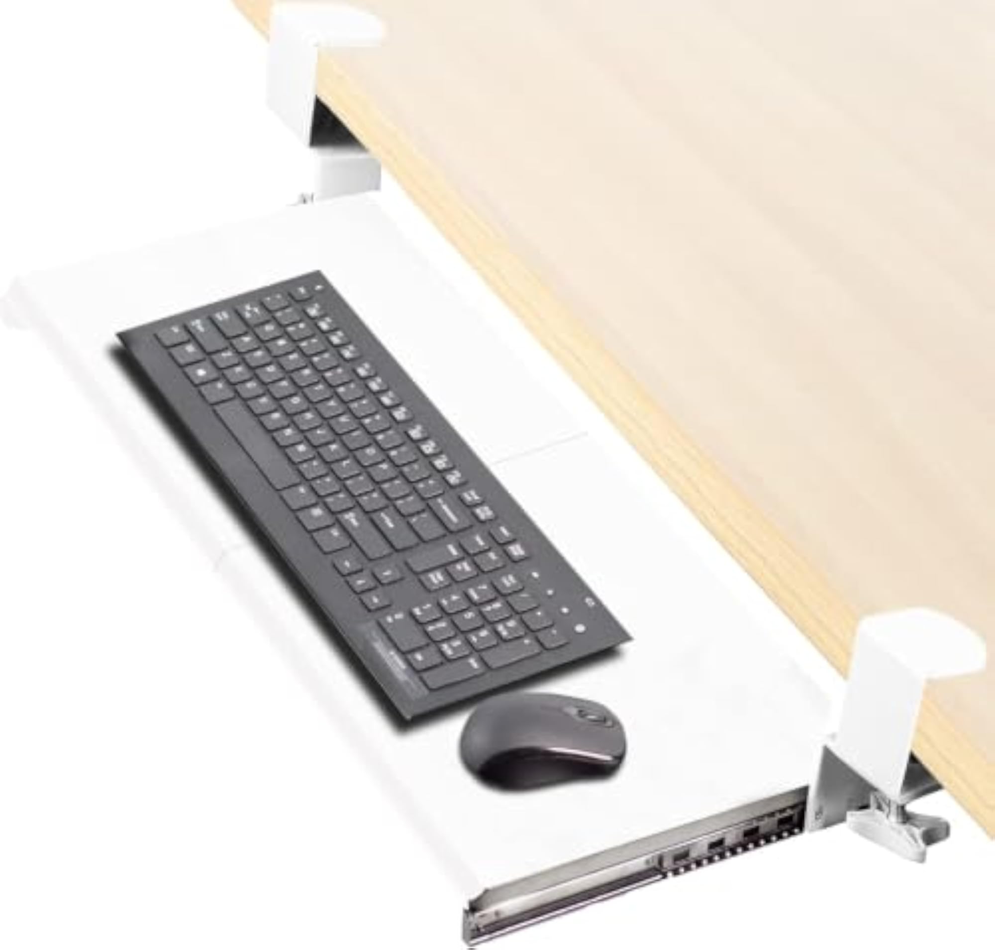 Clamp-On Keyboard Tray, Large Under-Desk Slide-Out Tray