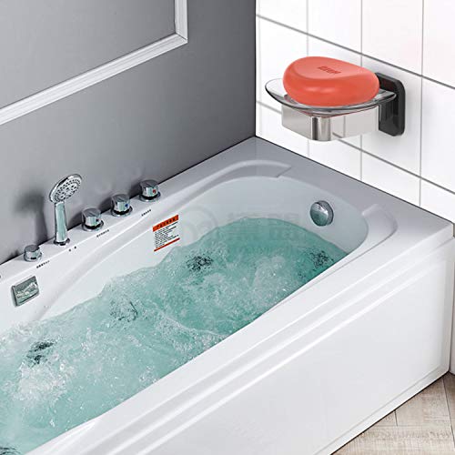 Porte-savon pour douche mural bicolore compact 4.49×4.33in support stable