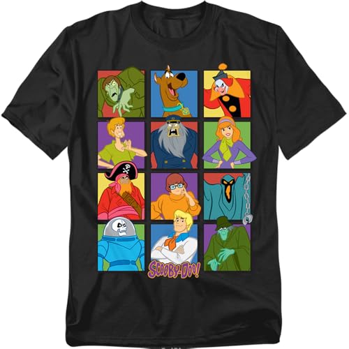 Popfunk Scooby-Doo Character Squares Unisex Adult T Shirt Black X-Large
