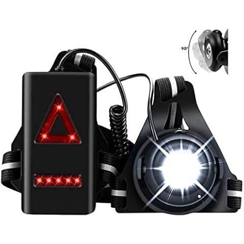 HAOYAO Running Light LED Running Lamp Jogging - 3 Modes USB Rechargeable Running Lamp Sports Waterproof Chest Lamp 90° Adjustable Beam Angle Reflective Band for Jogging Night Fishing Camping Cover