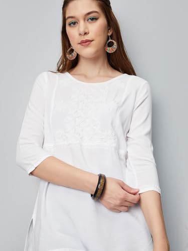 Image of Max Womens Rayon Blend Regular Fit Solid Kurta