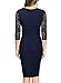 Miusol Women's Deep-V Neck Ruffles Floral Lace Fitted Retro Evening Pencil Dress, Medium, Navy Blue