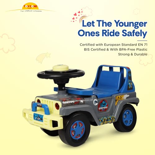 Image of Toyzone Ride On | Baby Car | Kids Car | Toy Car| Push Car| Swing Car| Ride on Car with Music & Horn (Batman Safari)