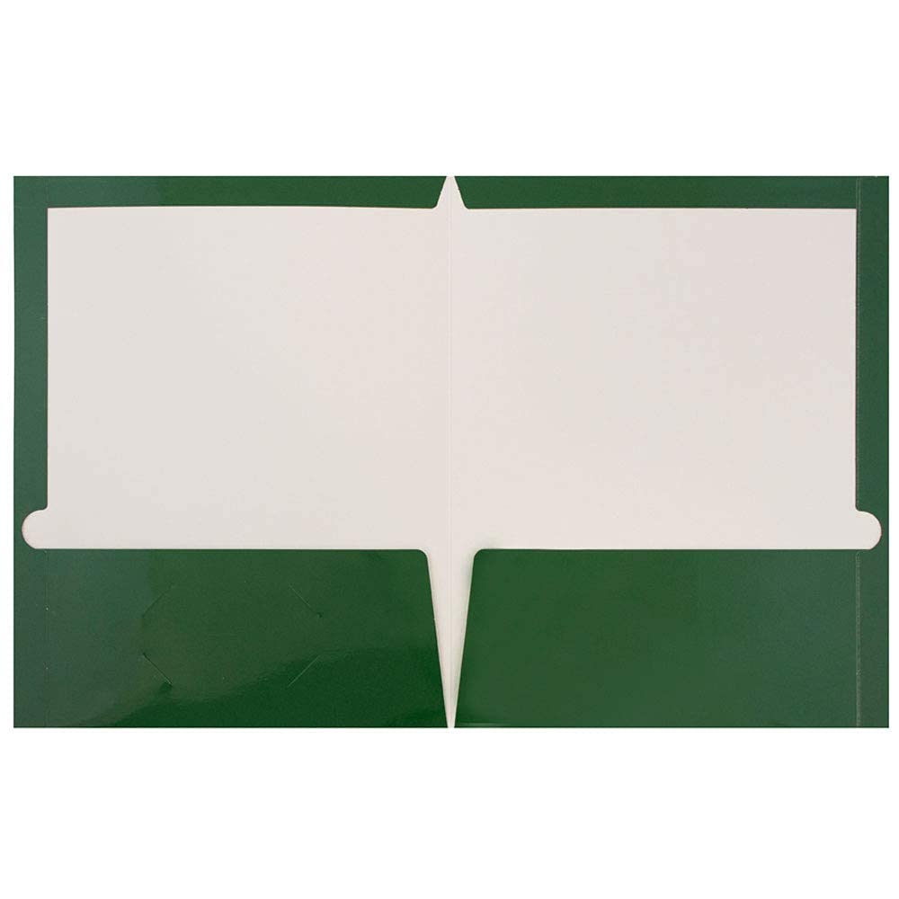 JAM Paper Präsentationsmappe mit 2 Fächern, glänzend, Grün, 50 Stück