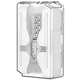 NUOBESTY 1Pc Watch Box - Transparent Watch Storage Case with Clear Lid Portable Organizer for Display, Travel, Collection Storage (4.72 x 2.63 x 1.96 Inch)