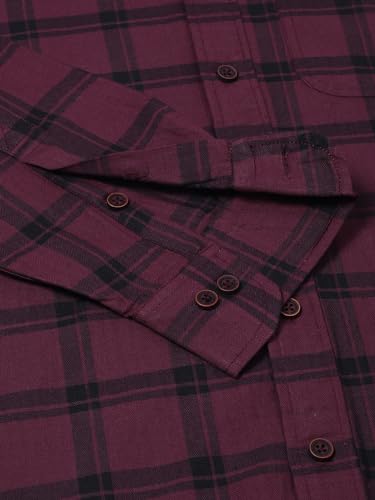 Image of Majestic Man Comfort Cotton Slim Fit Checked Casual Shirt for Men