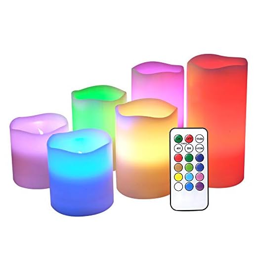 DRomance Flameless Flickering Candles Color Changing with 18-Key Remote Timer, Battery Operated Real Wax Set of 6 LED Pillar Candles Indoor Valentine's Day Romantic Decor(3" x 3"-6")