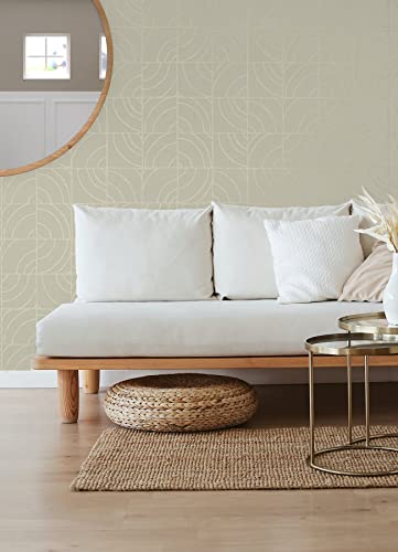 Papier peint autocollant Batik Blok Taupe au design signé Egypt Sherrod - 4