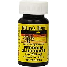 Natures Blend Ferrous Gluconate 5 gr 324 mg, 100 count - Pack of 3