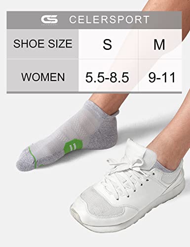 Cs Celersport 6 Pack Women's Ankle Running Socks Cushioned Low Cut Tab Athletic Socks, Grey Mixed, Medium #TOP1
