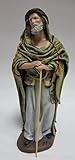Mide 21.5 cm. de alto. Arte Pesebre Pastor Anciano con Vara, para Figuras de 21 cm.