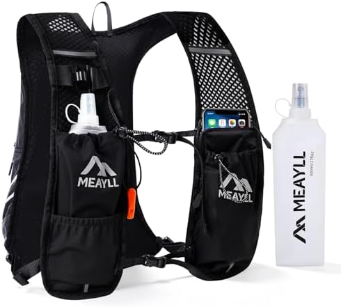 Laufweste für Damen Herren mit 500 ml TPU Trinkflasche/1L Trinkblase– Leichter und bequemer Laufrucksack, ideal für Trailrunning, Radfahren, Wandern und Marathon