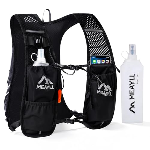 Laufweste für Damen & Herren mit 500 ml TPU Trinkflasche – Leichter und bequemer Laufrucksack, 7 L Volumen, Kompatibel mit 2 L Trinkblase, ideal für Trailrunning, Radfahren, Wandern und Marathon