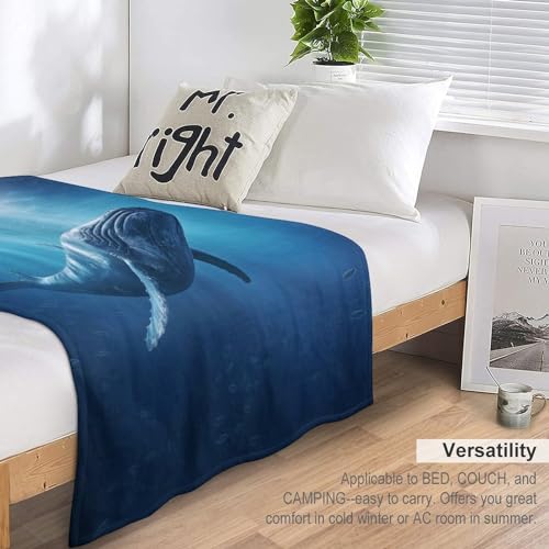 Couverture baleines contre les nuits fraîches - Plaid flannel doux pour lit et canapé - 7