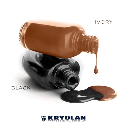 Professional Tooth Enamel, Special Effects Tooth Paint By Kryolan (Black)- Temporary Liquid Teeth Color For SFX Teeth Makeup Halloween Cosplay Theater- Blackout/ Rotten/ Tooth Decay Makeup- 0.4 Fl Oz