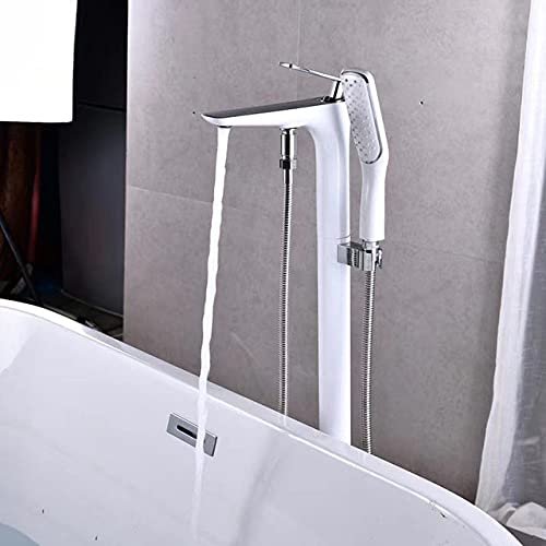 BOSHYUM Robinets de Baignoire sur Pied avec douchette à Main Robinet de Baignoire carré Mitigeur d'eau