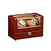 MHXY Winder Double Watch en bois pour montres automatiques, boîte de remontoir automatique, coussin en cuir peluche flexible, réglage indépendant - Convient à 99,99 % de montre