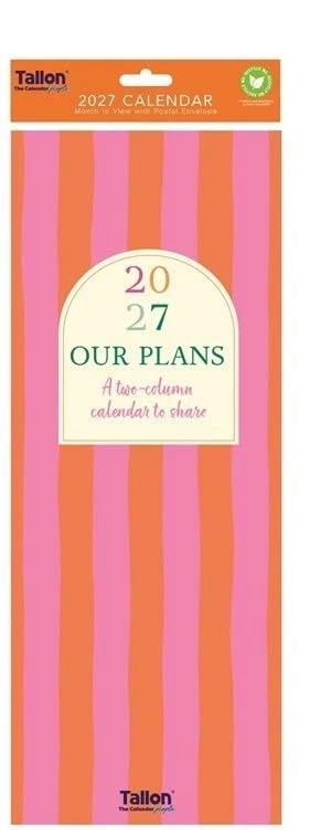 2027 Super Slim Month to View Spiral Bound Hanging Wall Calendar Home Office (Our Plans) — image 1