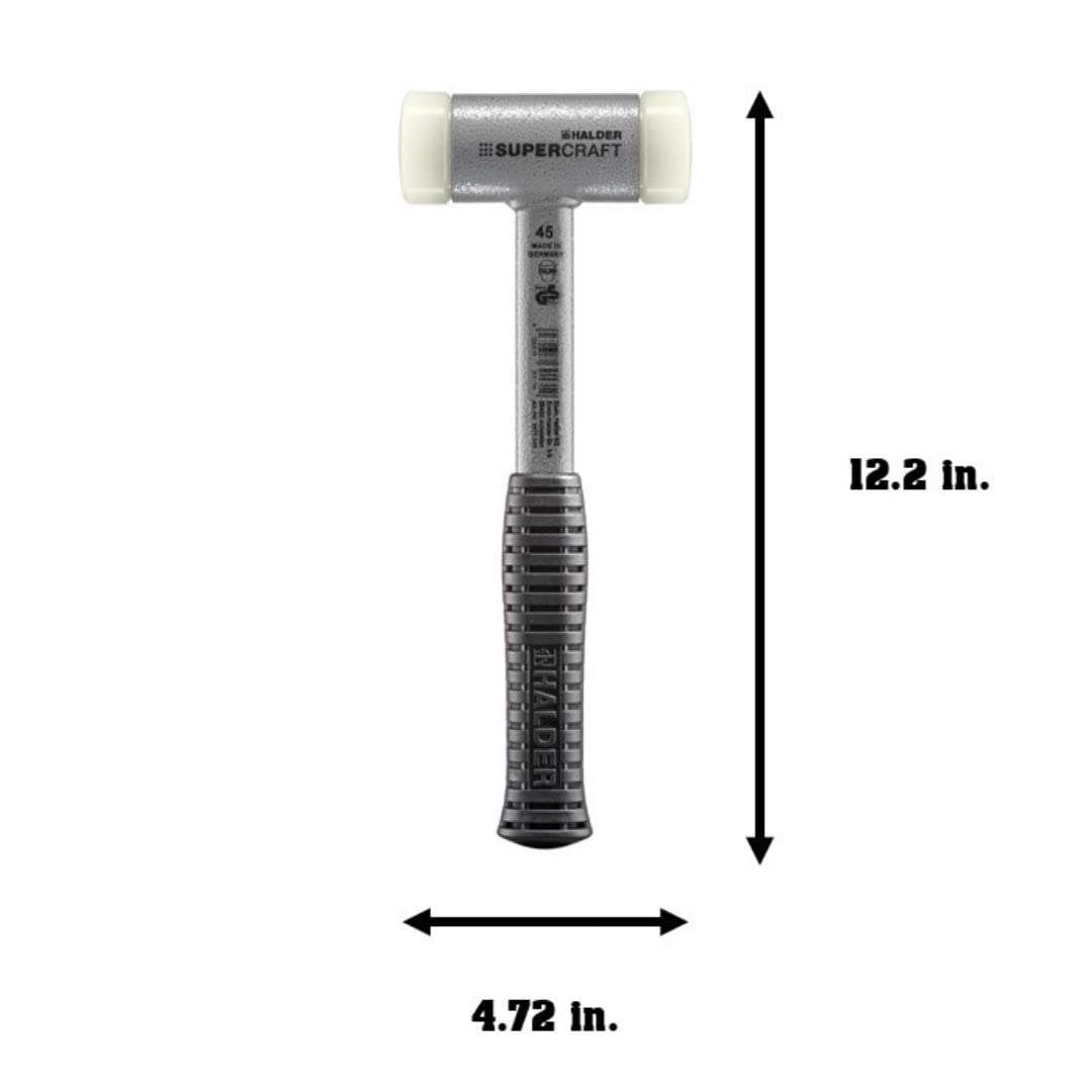 Halder 3377045 Nylon Mallet with Anti-Slip Grip, Multi-Colour, 45 mm - Image 3