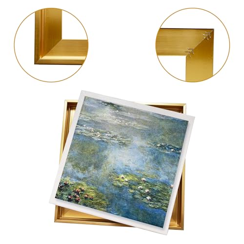Image of Canvas Floater Frames for Canvas Art 0.8inch Depth Frames for Canvas Painting Floating Frame Plastic Floater Frame for Canvas Prints (Gold, 8 x 10 inch)
