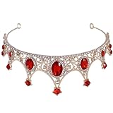 Outanaya Tocado de Cumpleaños para Niñas, Tiara de Novia de Boda con Gemas de Imitación en Oro Rojo, Accesorio Elegante para Fiestas, Banquetes y Sesiones Fotográficas, Adorno de Mujer