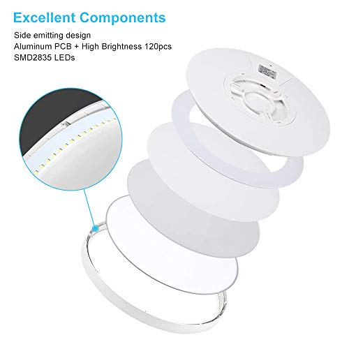 12 Inch LED Flush Mount Ceiling Light Fixture, 5000K Daylight White, 24W(240W Equivalent), 3200LM, Slim Modern Ceiling Lamp, Flat Round Ceiling Lighting for Bedroom Hallway Kitchen