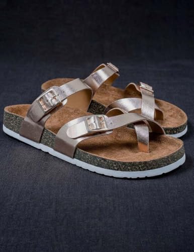 Image of LYDC LONDON Women's Sandals. Lightweight stylish and comfortable flat sandals for office wear and gatherings. Orthopaedic and flat foot friendly. Doctor trusted timeless fashion sandals for women with modern appeal